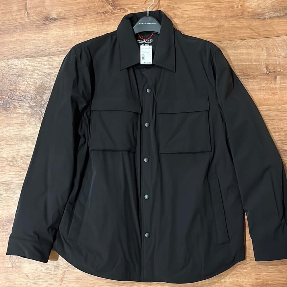 Awearness Kenneth Cole AWEAR-TECH Modern Fit Shirt Jacket, Black